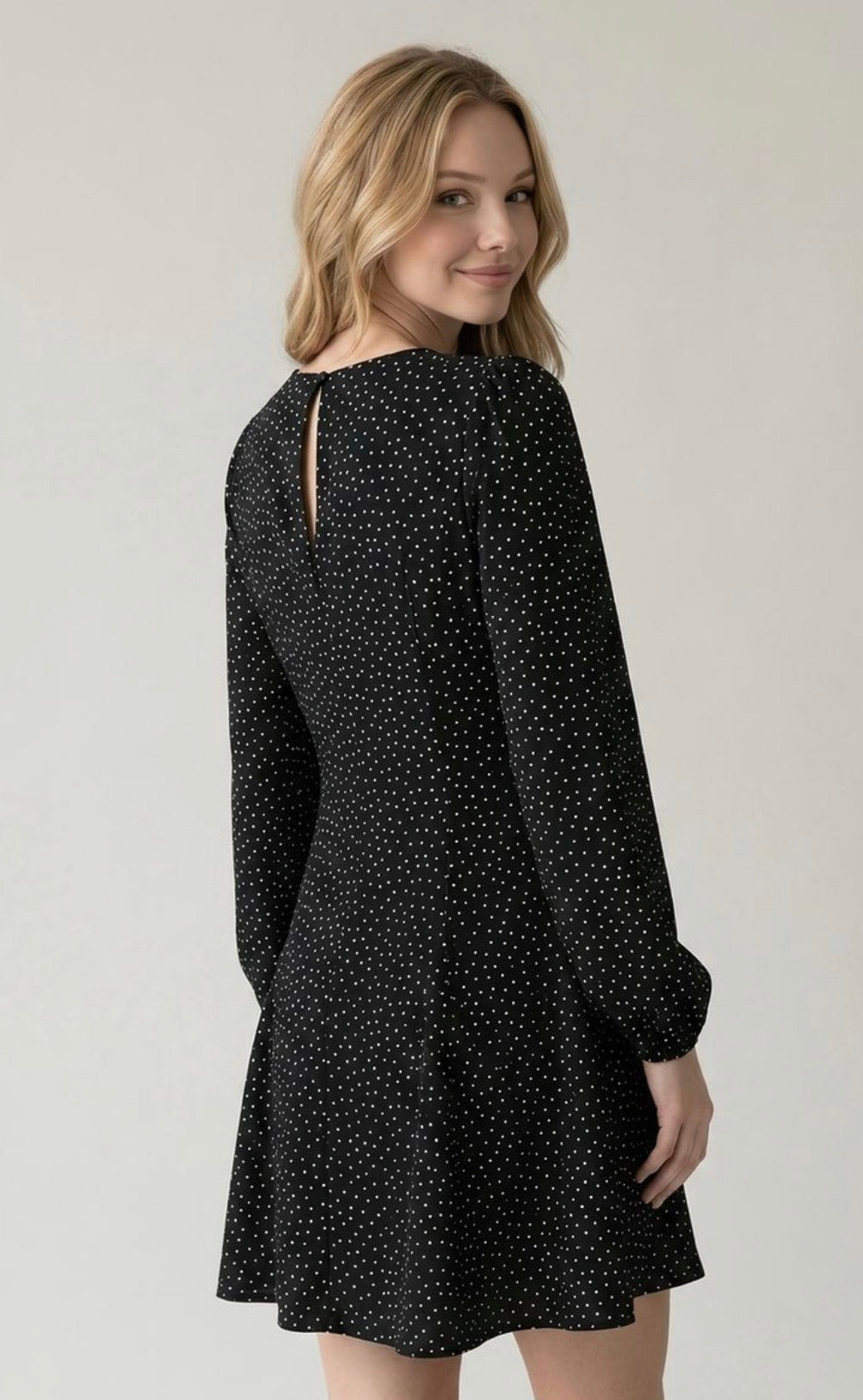 Drop Waist Polka Dot Mini Dress