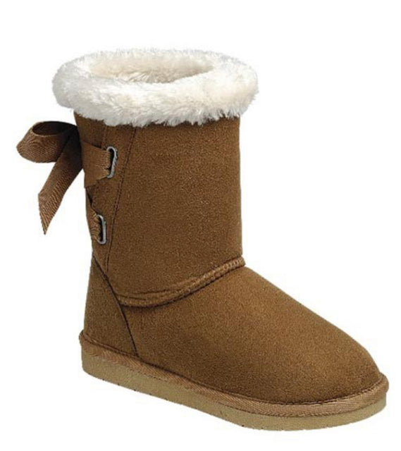 KIDS Beige Ribbon Warm Boot