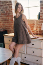 Leopard Double Scoop Sleeveless Dress-Market Grey Boutique