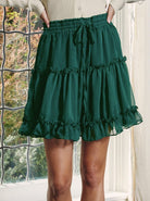 Teal Chiffon Mini Skirt-Market Grey Boutique
