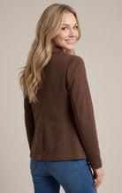 Classic Single-Button Tailored Blazer-Market Grey Boutique