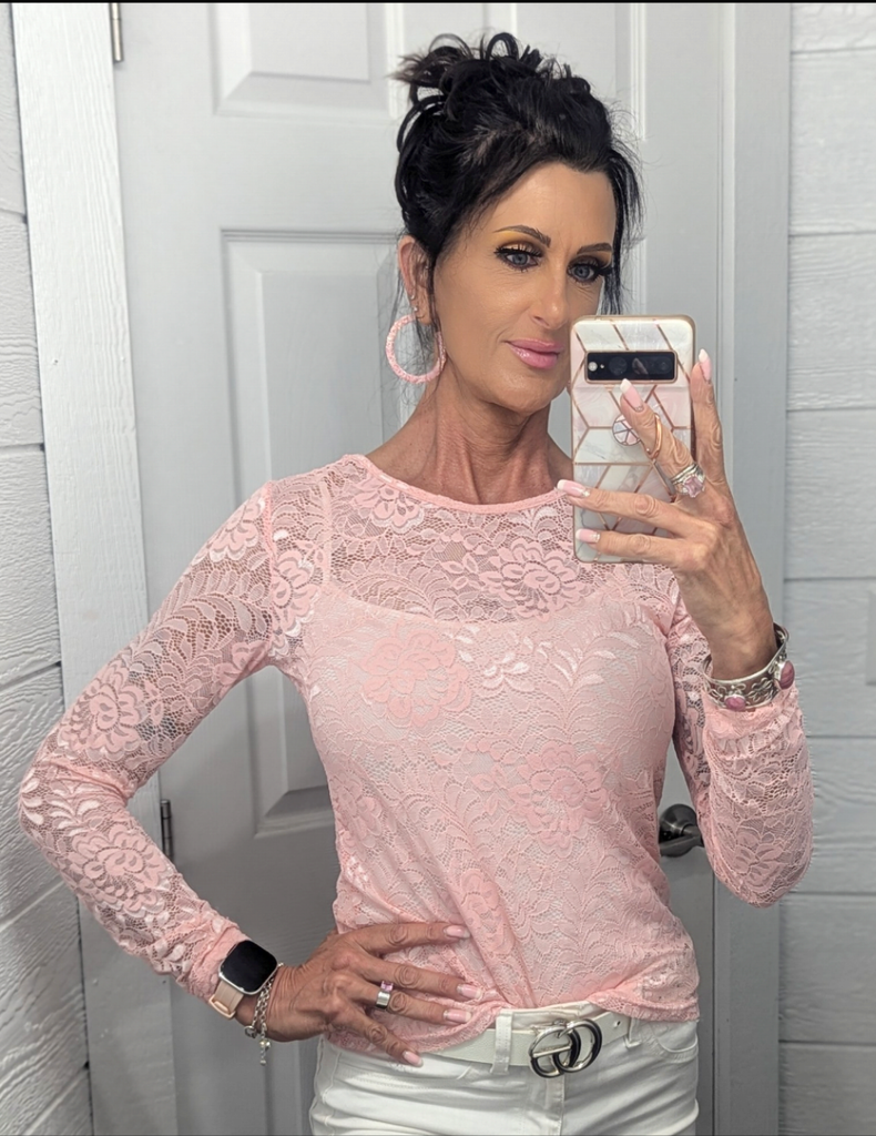 Summer Blossom Lace Sheer Floral Top