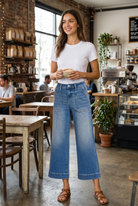 Zenana Cropped Wide Leg Denim Pants-Market Grey Boutique