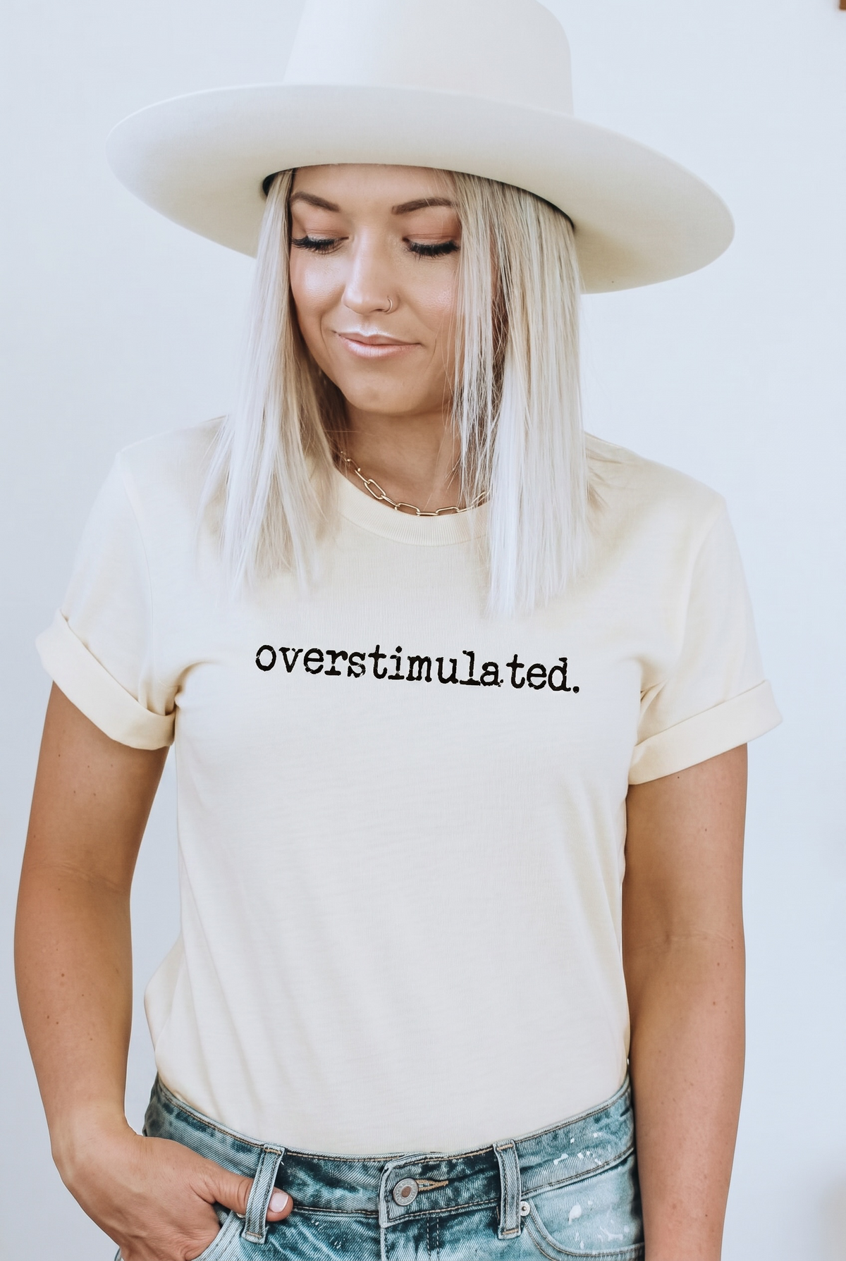 Cream Overstimulated Graphic Tee-Market Grey Boutique