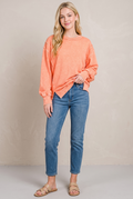 RESTOCK! Orange Halo Washed Exposed-Seam Sweatshirt