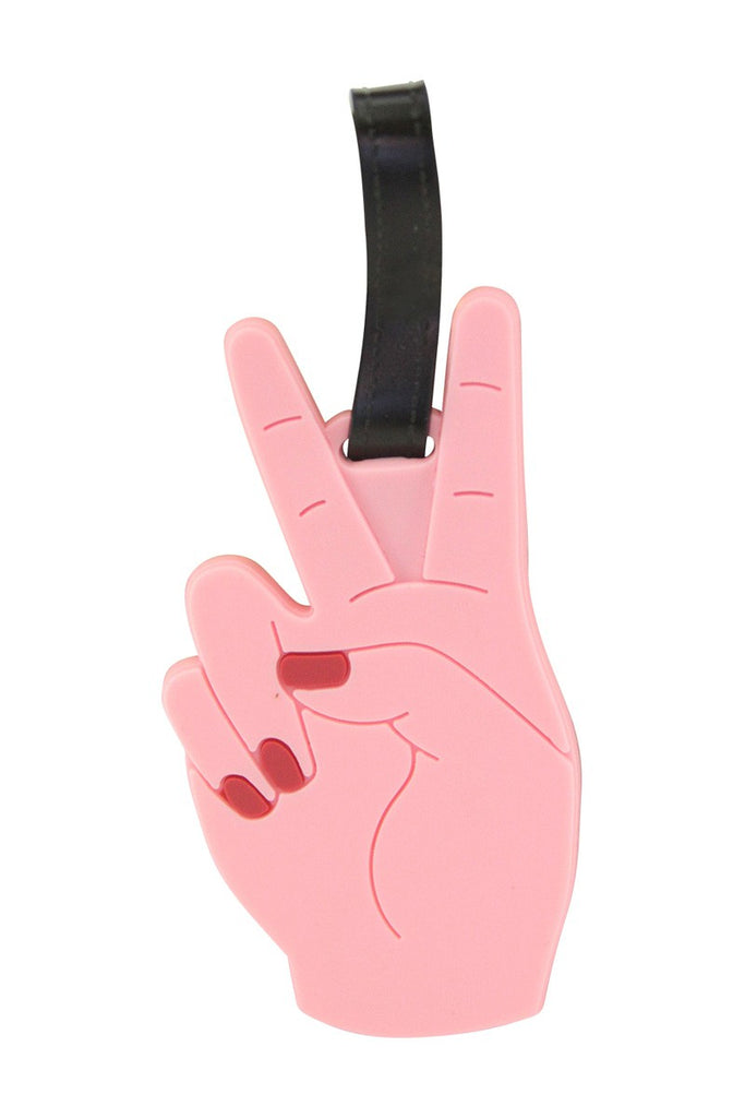 Peace Hand Silicone Luggage Tag