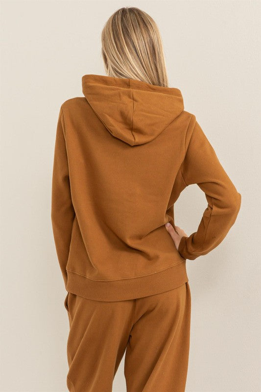 Camel Long Sleeve Pullover Hoodie