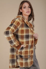 Plaidly in Love Faux Fur Jacket