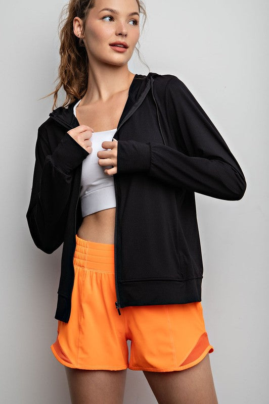 QUICK DRY EXERCISE HOODIE JACKET