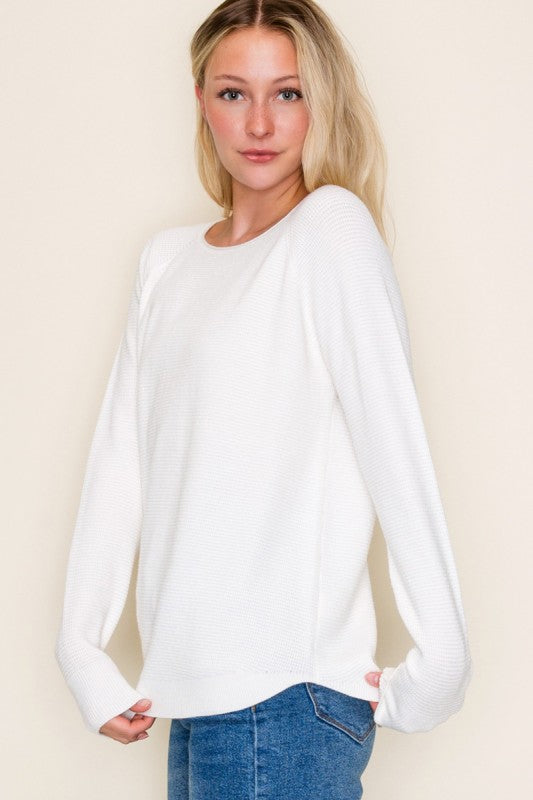 Ivory Mini Waffle Sweater