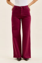 JB High Waist Tummy Control Lux Retro Wide Boysenberry-Market Grey Boutique