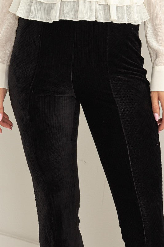 EVERYDAY ESSENTIAL STRIPED VELOUR PANTS