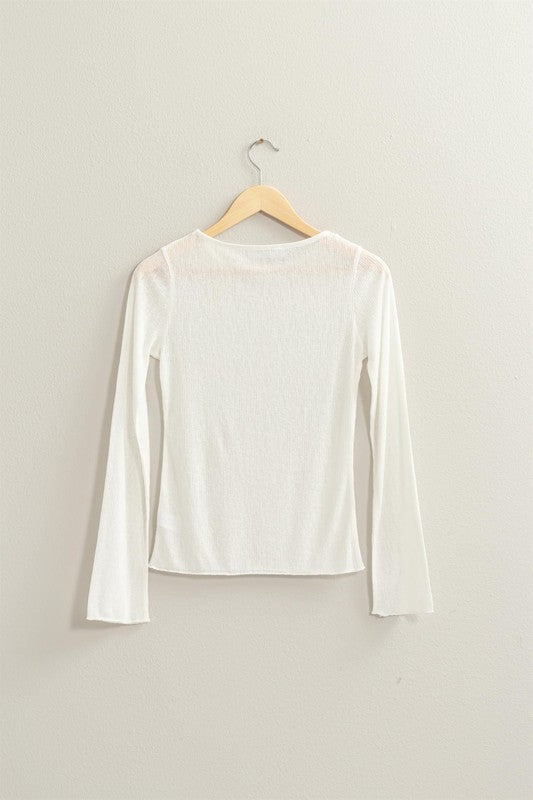 Ivory Lightweight Long Sleeve Top