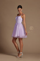 Lilac Matilda Corset Back Short Babydoll Dress-Market Grey Boutique