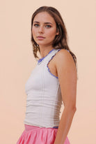 White Lettuce Hem Tank-Market Grey Boutique