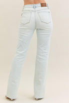 JB Mid Rise Destroyed Rebel Bootcut Jeans-Market Grey Boutique