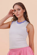 White Lettuce Hem Tank