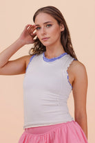 White Lettuce Hem Tank-Market Grey Boutique