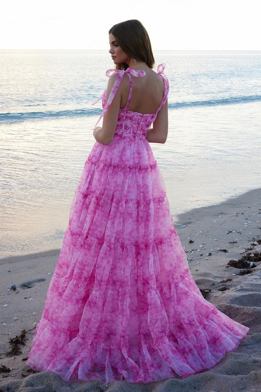 Preview only - 2026 Fuchsia Chiffon Sweetheart Gown🤍-Market Grey Boutique