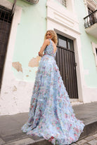 2026 - Pale Blue Floral A-line Ruffle Dress🤍-Market Grey Boutique