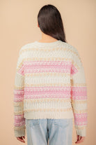 Plus Multi Color Textured Knit Sweater Cardigan-Market Grey Boutique