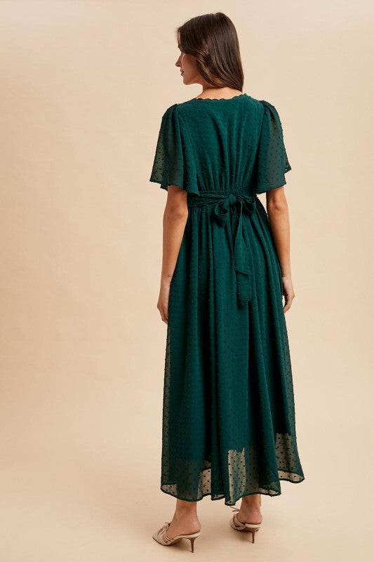 Holly Green Swiss Dot Maxi Dress