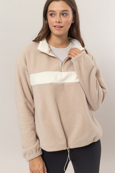 Fleece Color Block Half Zip Pullover