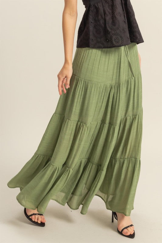 Smocked Waist Maxi Skirt