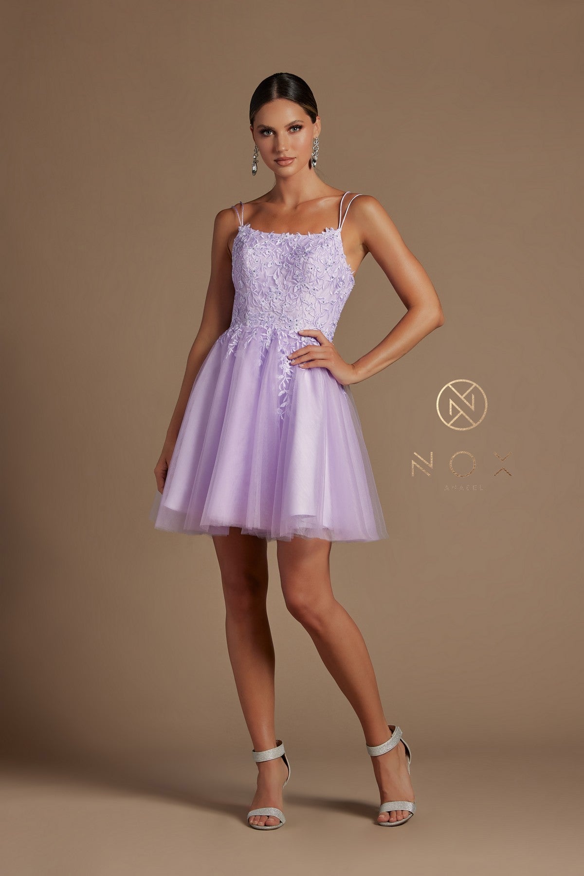 Lilac Matilda Corset Back Short Babydoll Dress-Market Grey Boutique