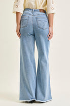 JB High Waist Retro Twisted Outseam Wide Denim-Market Grey Boutique