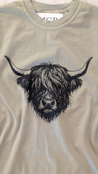 Highland Cow Graphic Tee-Market Grey Boutique