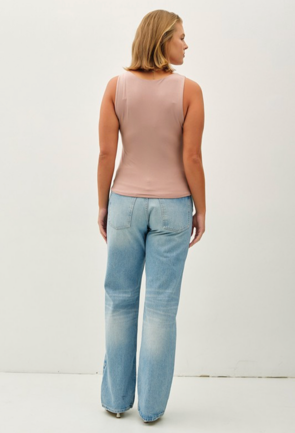 Curvy Hazelnut Basic Boat Neck Tank