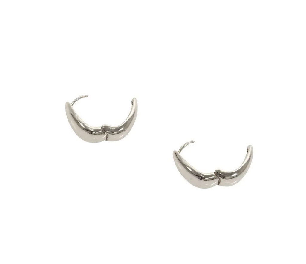 Silver Mini Droplet Hinged Hoop Earrings