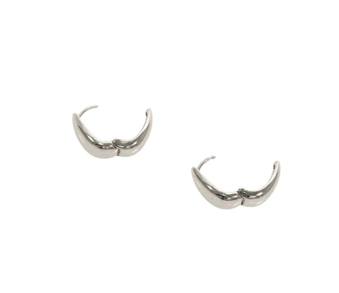 Silver Mini Droplet Hinged Hoop Earrings