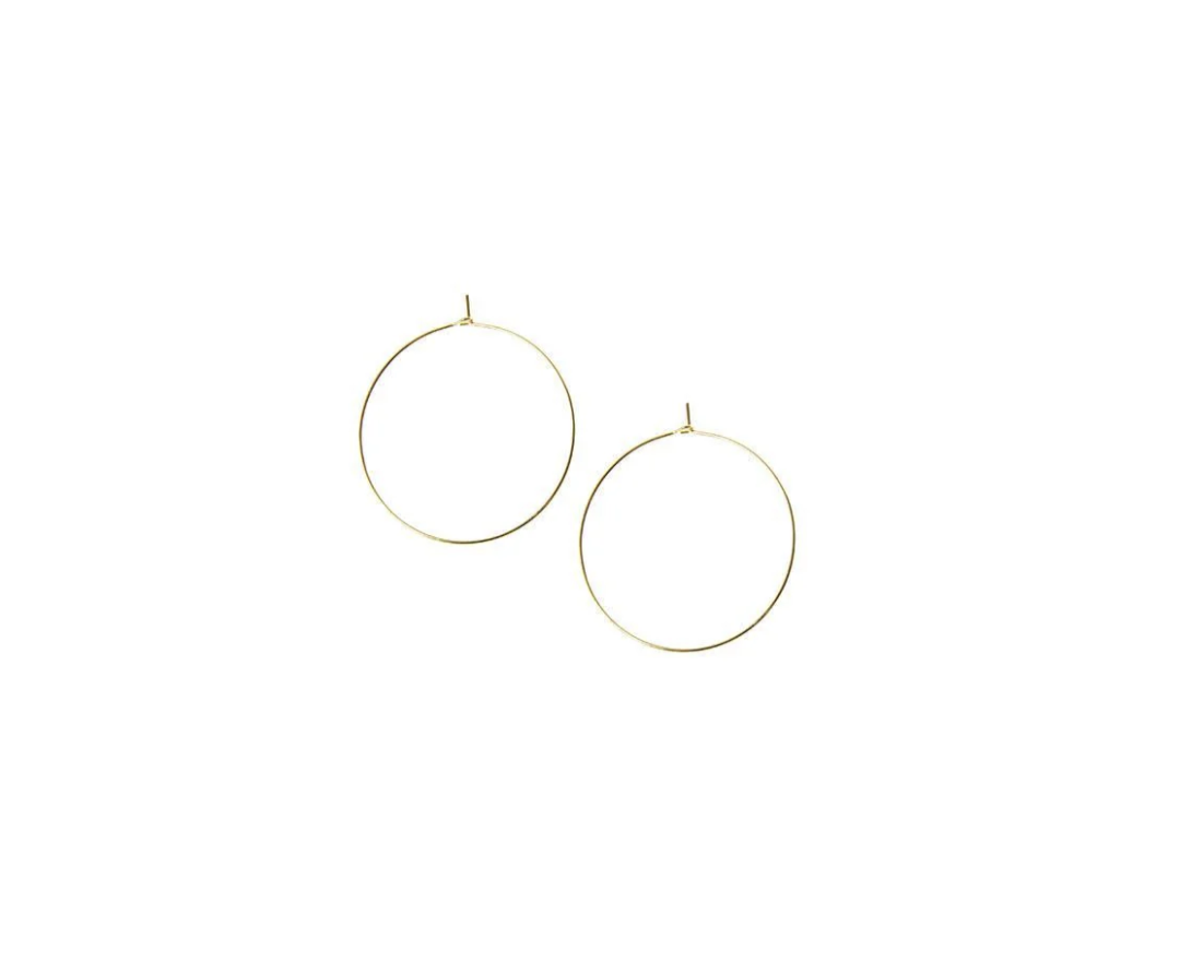 Gold Thin Hoop Earring