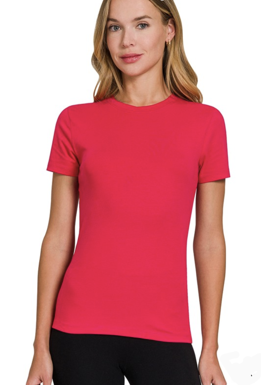 Red Perfect Basic Cotton Tee-Market Grey Boutique