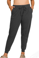 Black Plus Cotton Joggers-Market Grey Boutique