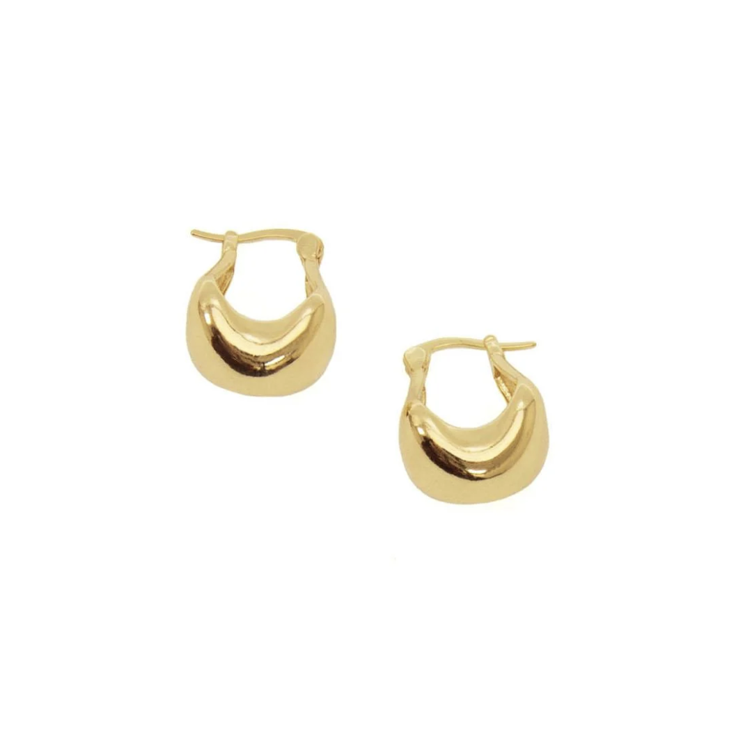 Gold Small Tapered Hoop Earring