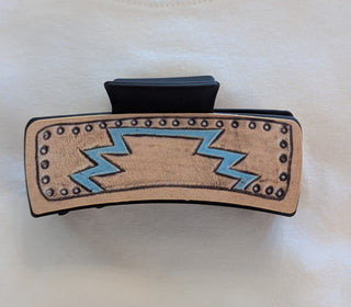 Turquoise Western Boho Hair Claw Clip