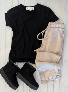 Ash Mocha Acid Wash Fleece Sweatpants