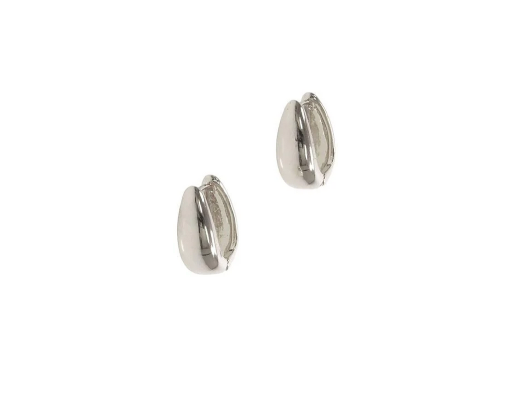 Silver Mini Droplet Hinged Hoop Earrings