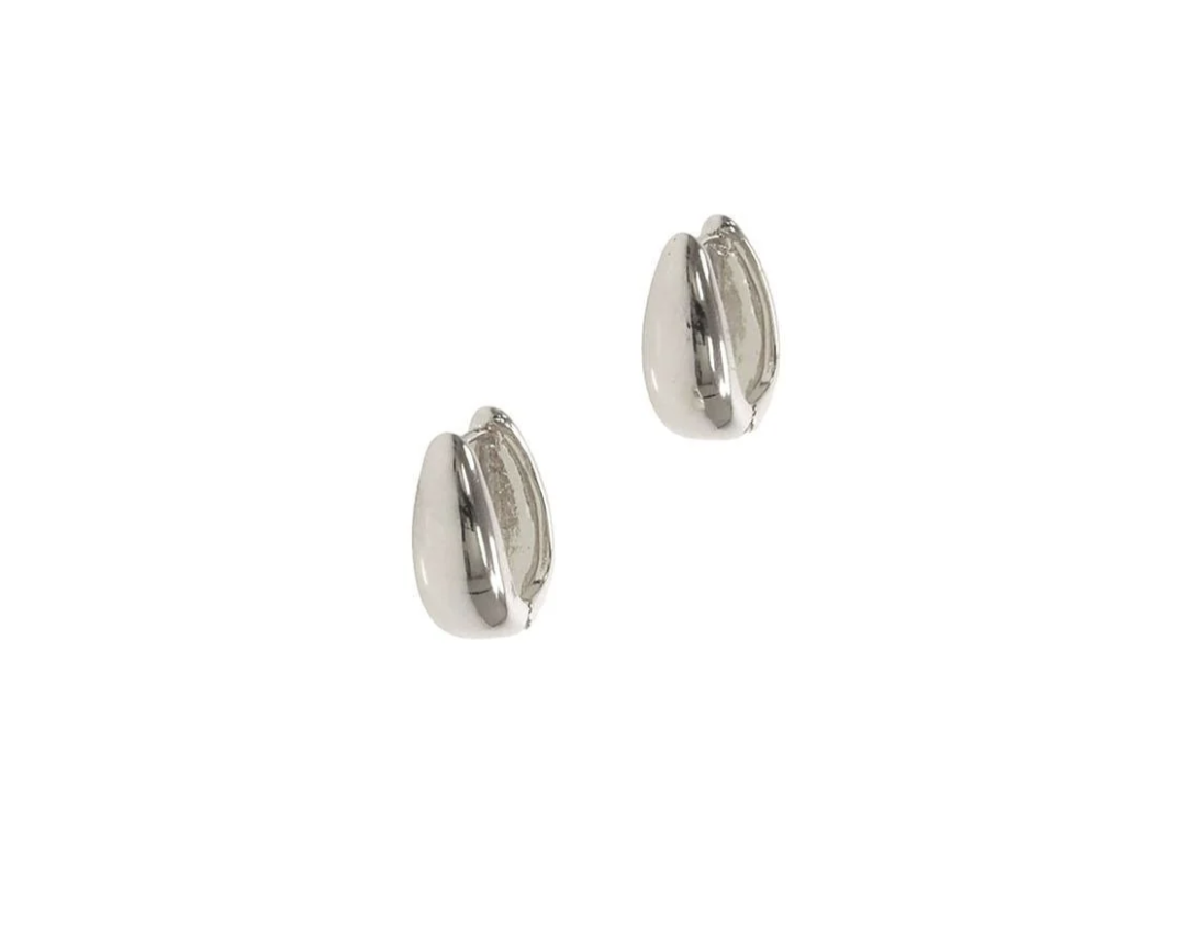 Silver Mini Droplet Hinged Hoop Earrings
