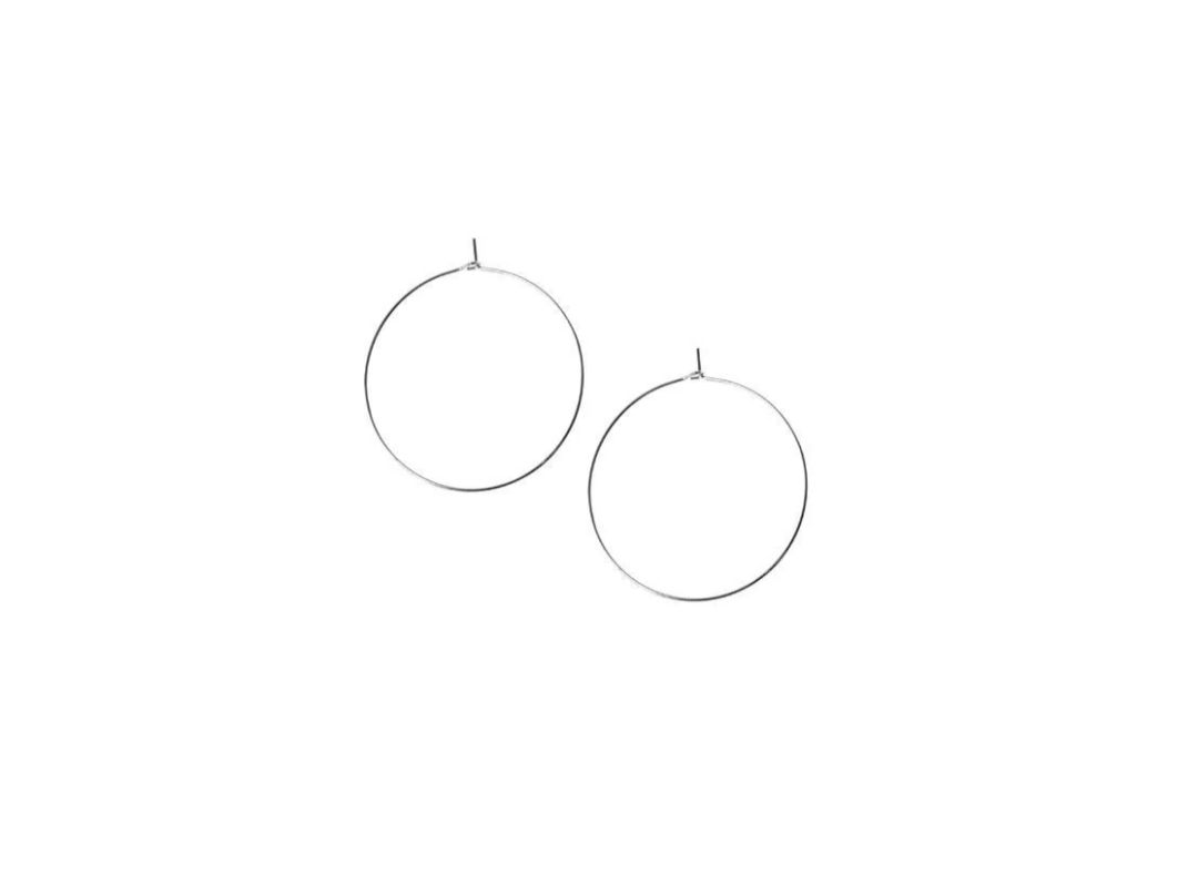Silver Thin Hoop Earring