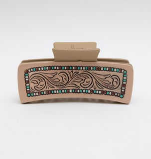 Tooled Swirl Western Boho Hair Claw Clip