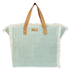 Mint Poly Straw Shoulder Tote-Market Grey Boutique