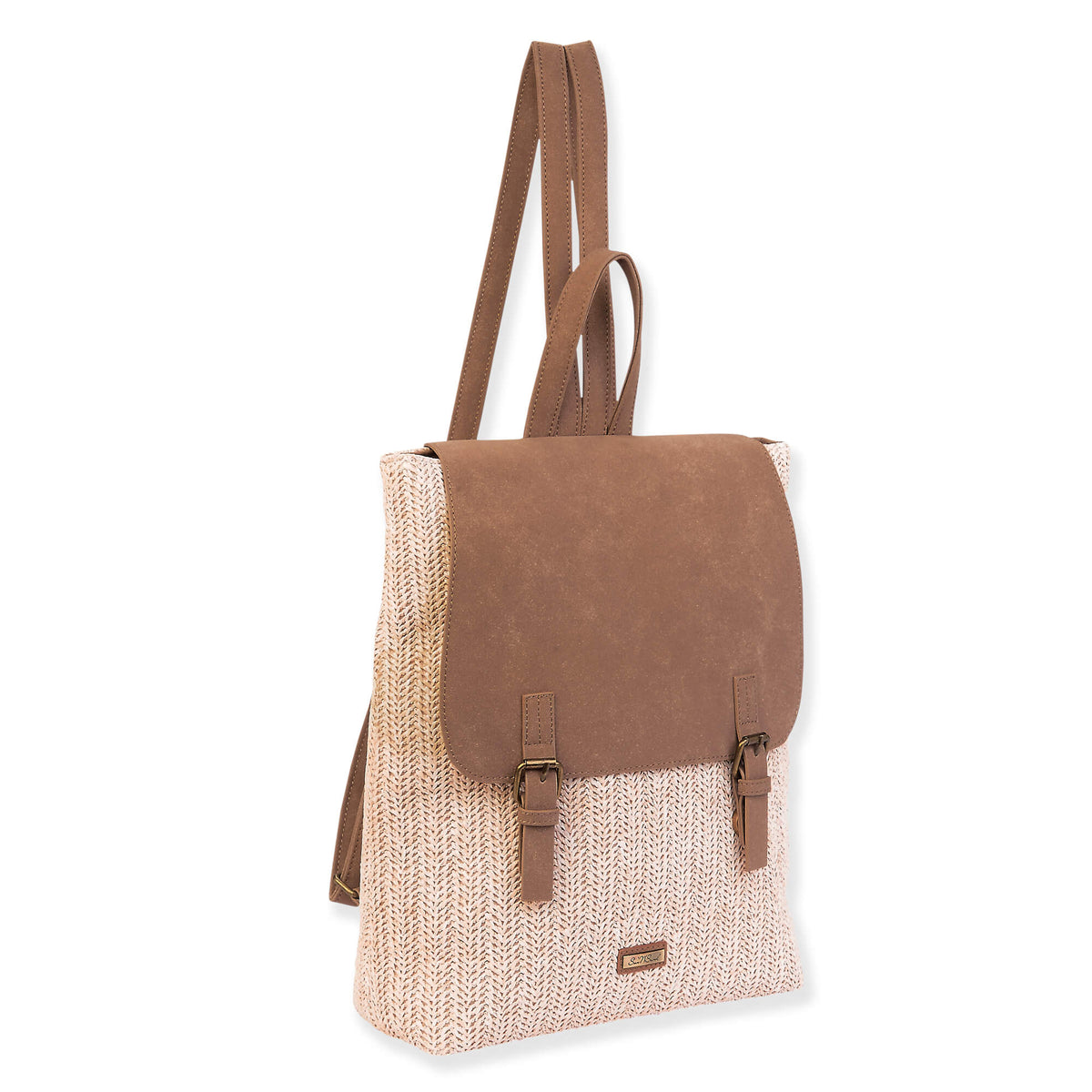 Tan Straw Backpack-Market Grey Boutique