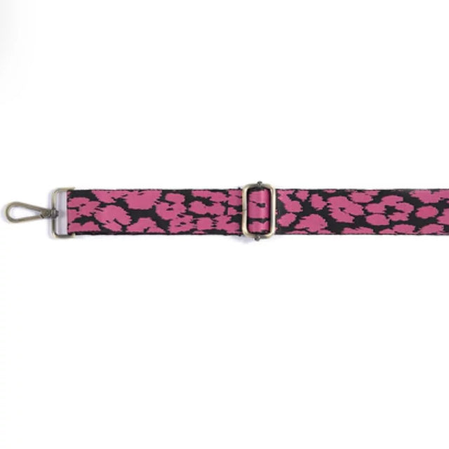 LEOPARD GUITAR STRAP, PINK