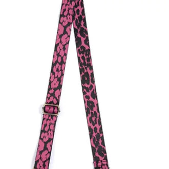 LEOPARD GUITAR STRAP, PINK