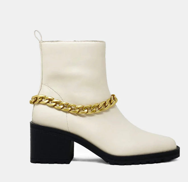 Yenni Off White Leather Boot